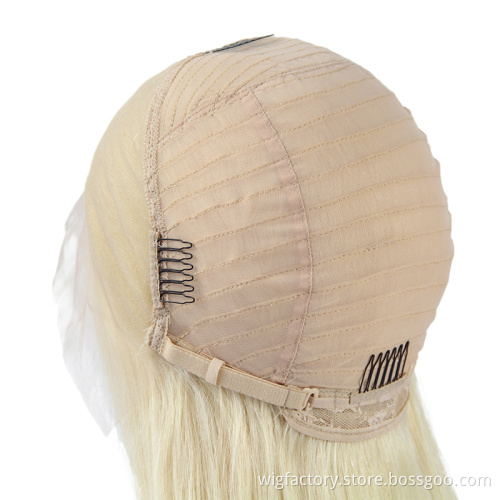 150% Density human hair wig blonde long,straight human hair wig transparent lace 13*4 ,613 raw indian hair Pre Plucked